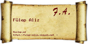 Fülep Aliz névjegykártya